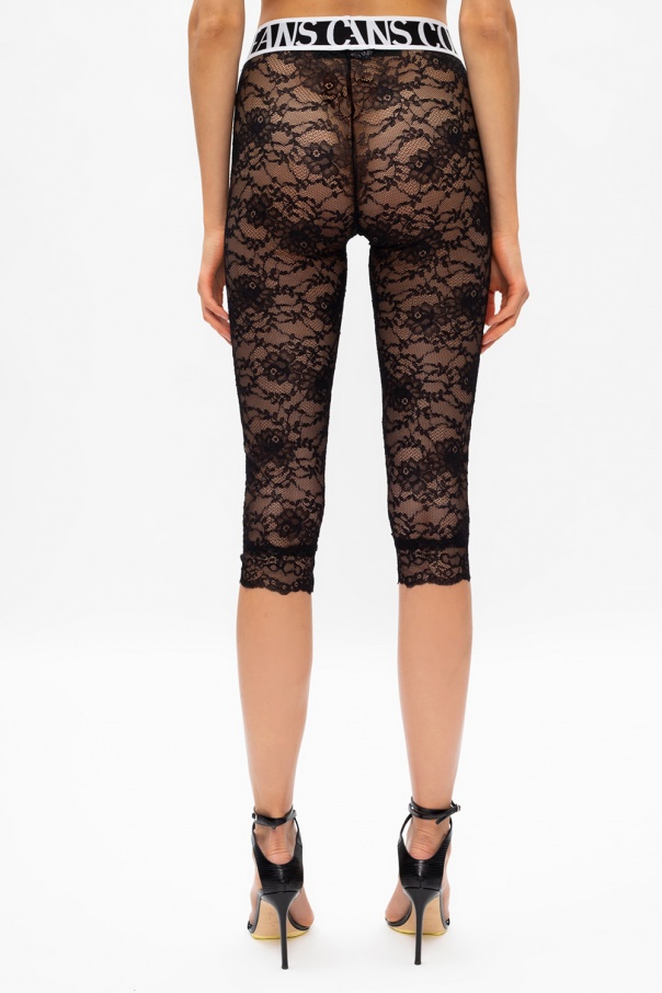 versace short lace leggings