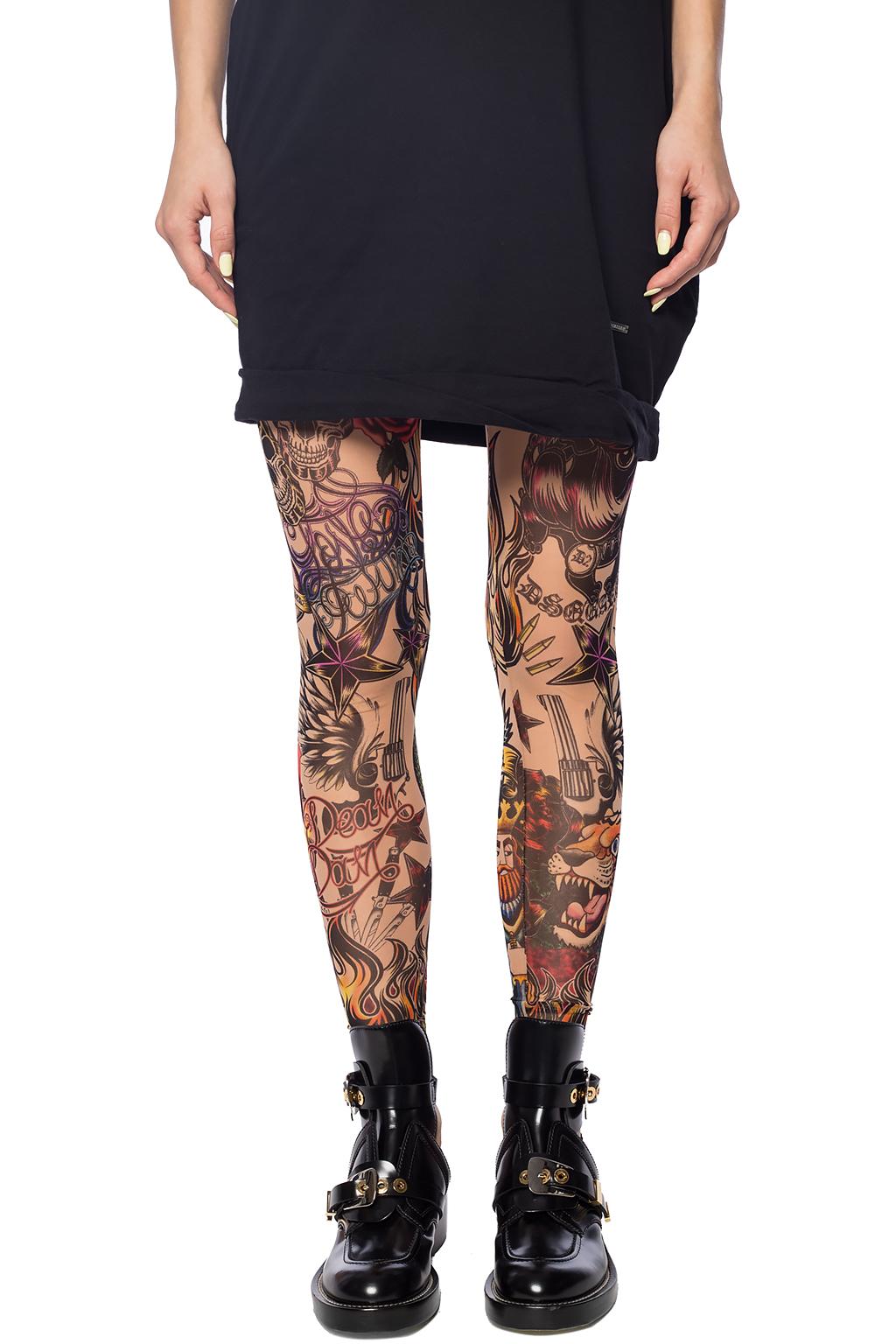 Leggings with a tattoo motif Dsquared2 - Vitkac TW