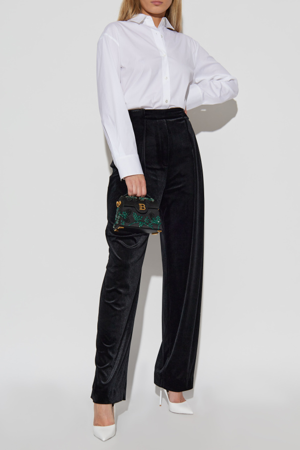 Balmain Velvet trousers with front darts