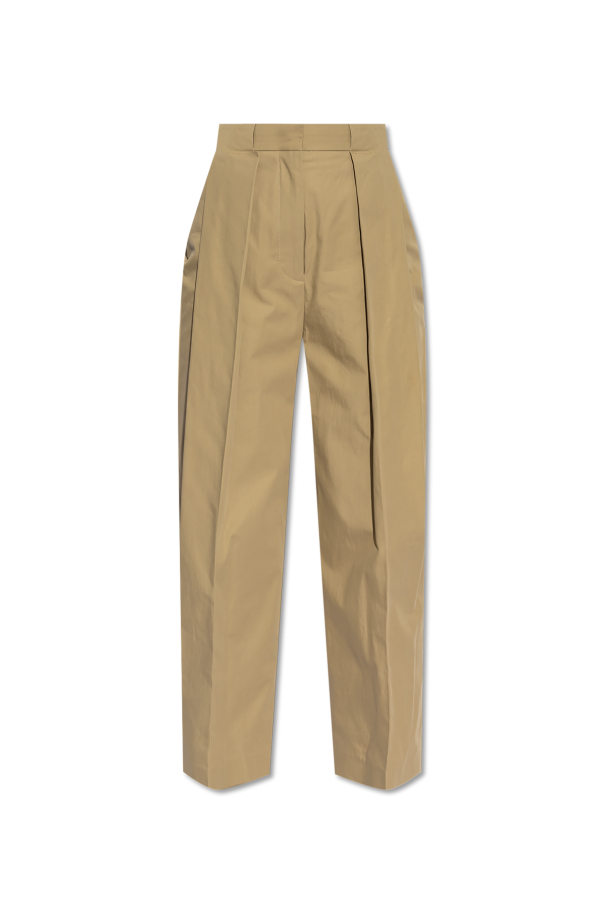 Balmain Cotton pleated trousers