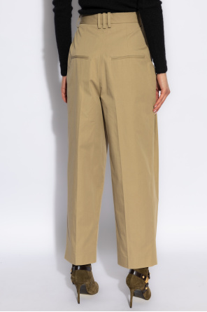 Balmain Cotton pleated trousers