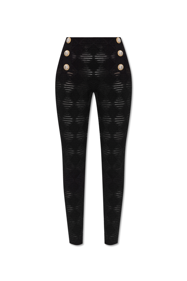 balmain track Leggings with decorative buttons