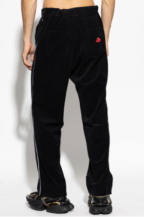 Balmain Trousers with monogram in velvet finish