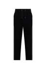 Balmain BLACK Pants with monogram in velvet finish