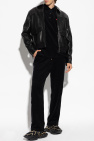 Balmain BLACK Pants with monogram in velvet finish