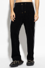 Balmain BLACK Pants with monogram in velvet finish