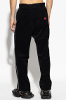 Balmain BLACK Pants with monogram in velvet finish