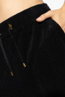 Balmain BLACK Pants with monogram in velvet finish