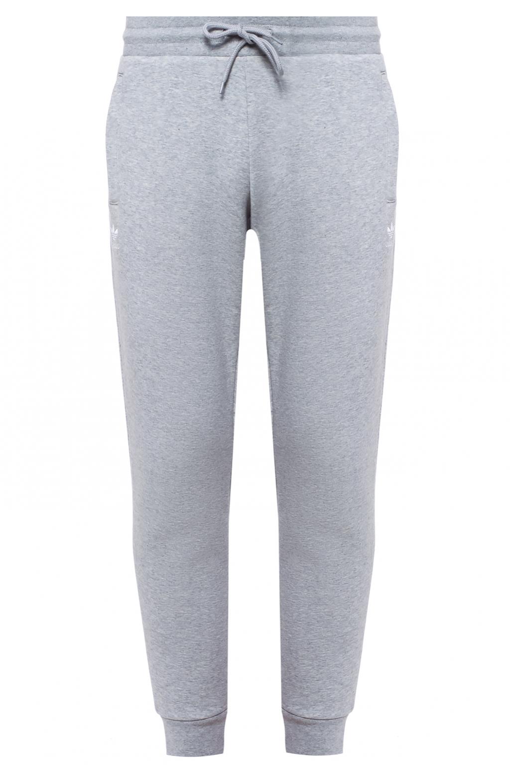 adidas originals joggers with logo embroidery grey