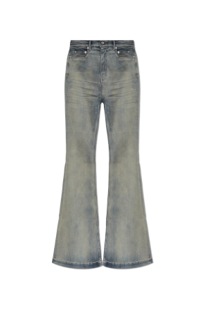 Denim flares bolan od T-shirt Columbia Rapid Ridge Graphic branco estampado amarelo