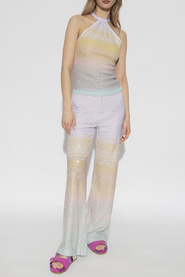 Missoni Sequinned curve trousers