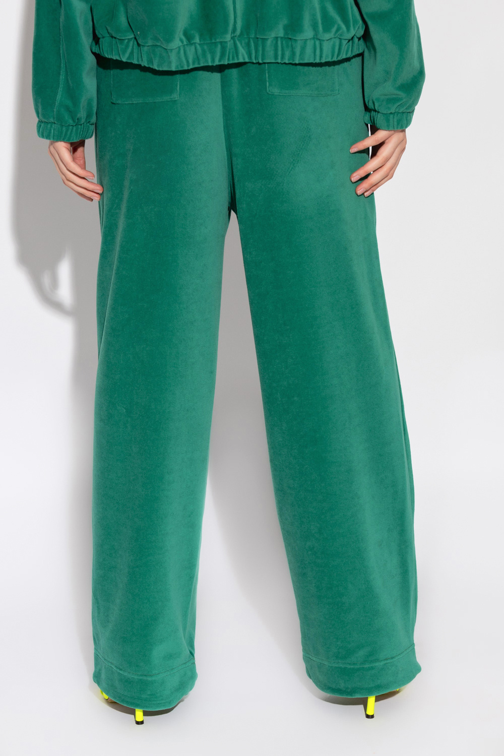 Archie Velvet Jogger Pants | Dark Green