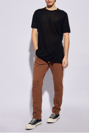 ‘drawstring’ trousers with pockets od rib-knit henley T-shirt Grau