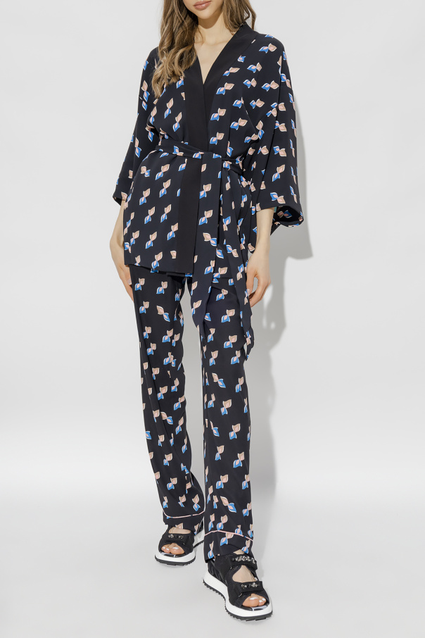 Diane Von Furstenberg Wzorzyste spodnie ‘Veronica’