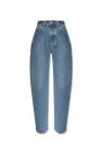 sueded cropped jeans