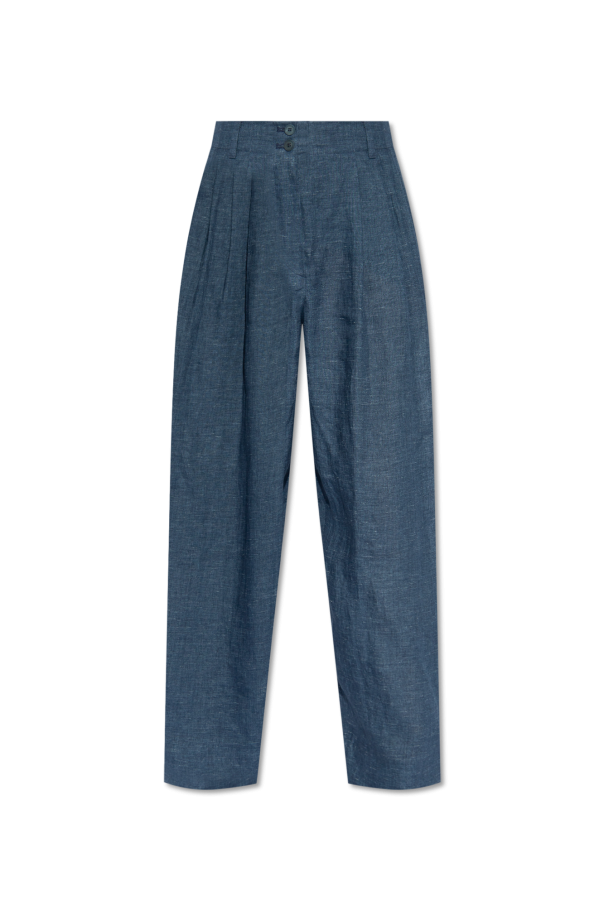 Emporio patch Armani Lniane spodnie