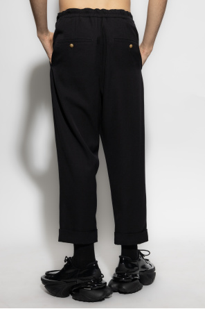 Balmain Wool trousers with stitching on the legs