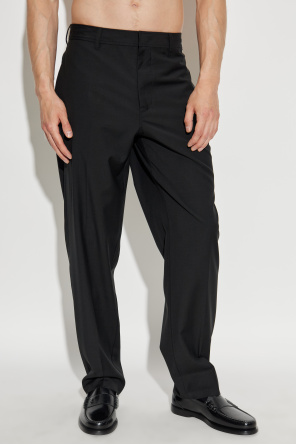 Emporio Armani Wełniane spodnie w kant