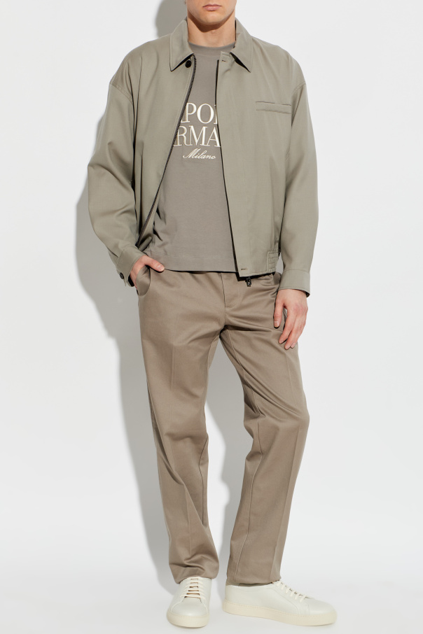 Emporio Armani Cotton trousers with tapered legs