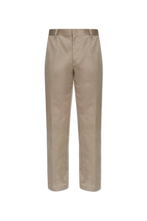 Cotton trousers with tapered legs