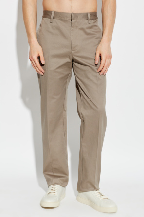 Emporio Armani Cotton trousers with tapered legs