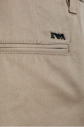 Emporio Armani Cotton trousers with tapered legs