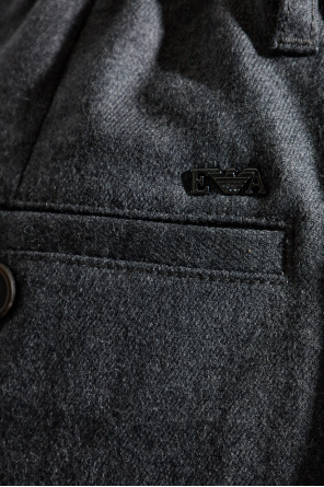 Emporio Armani Pantalones de lana con raya marcada