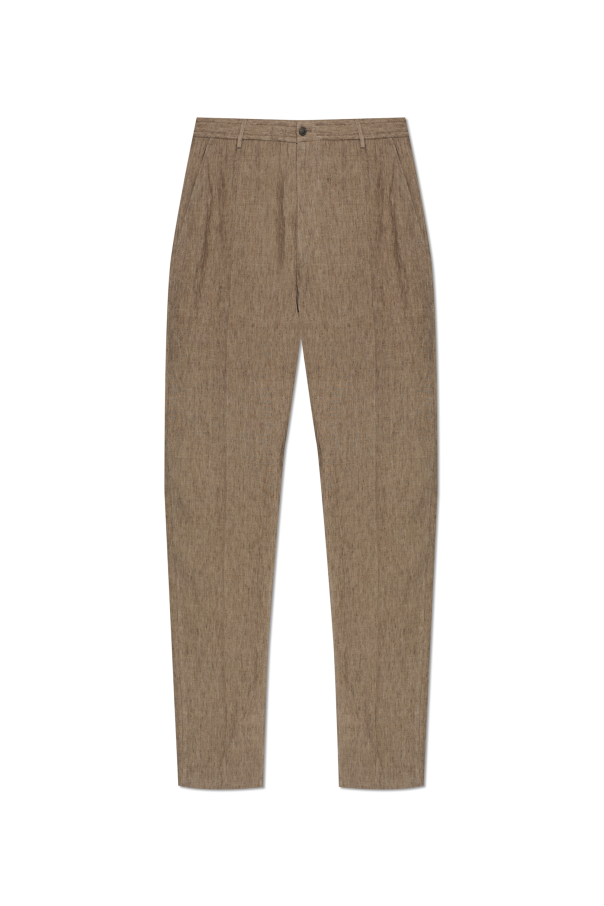 Linen trousers with stitched seams on the legs od Emporio Armani