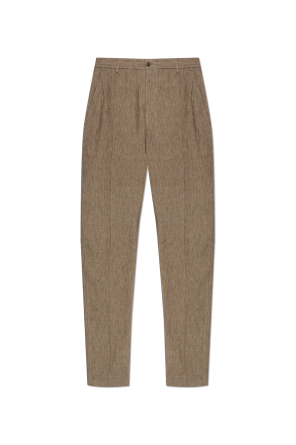 Pantalones de lino con costura en las perneras