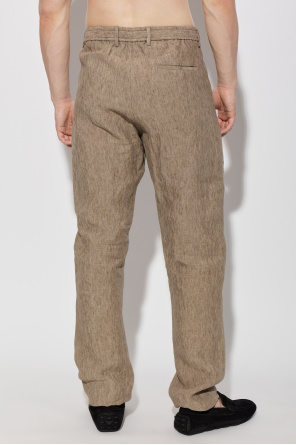 Emporio Armani Linen pants with stitching on the legs