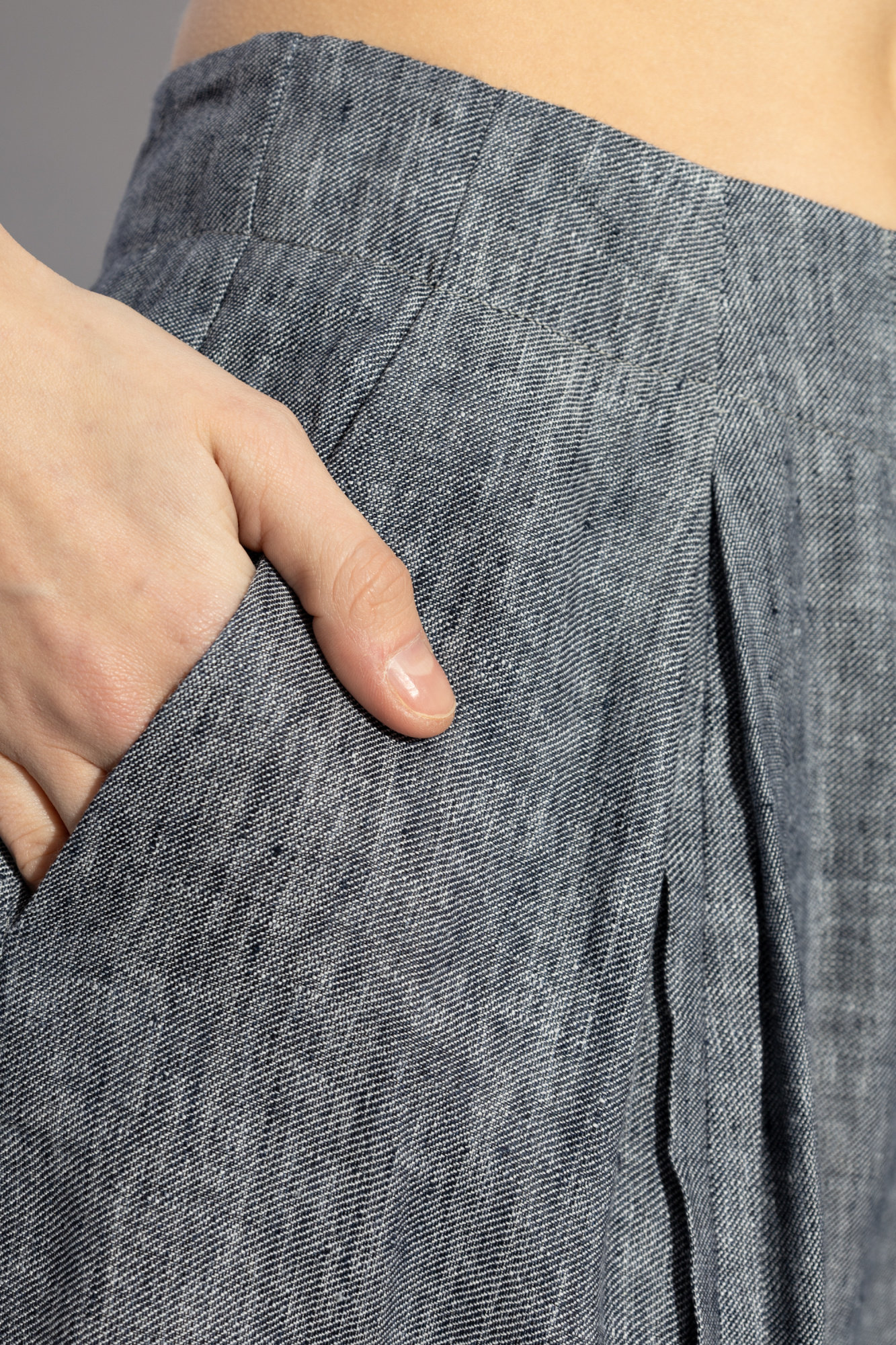 Emporio Armani Linen pants with stitching on the legs | Women
