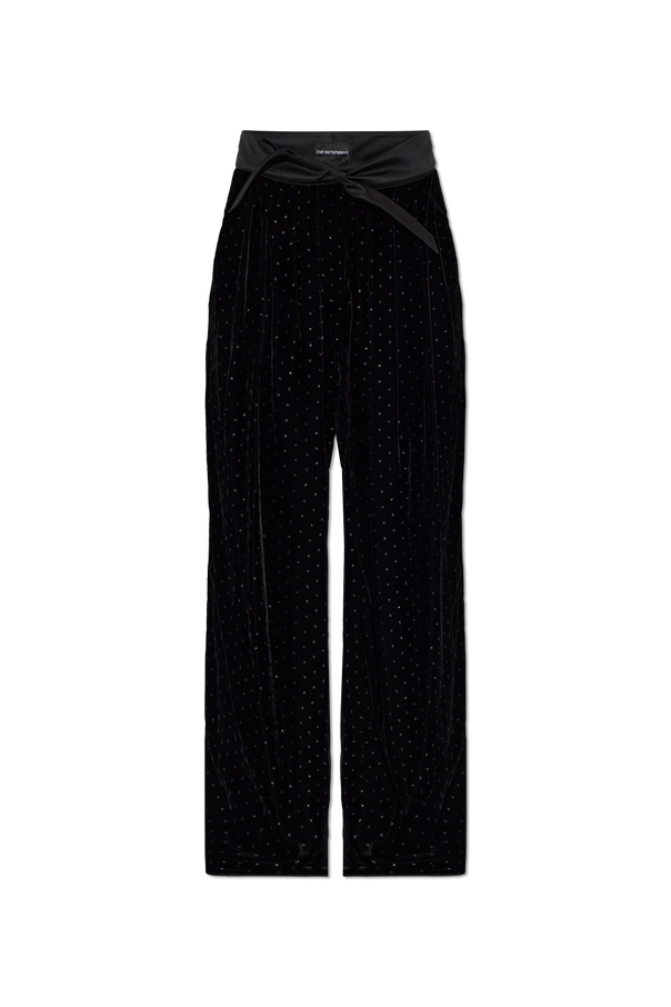 Velvet trousers with lurex thread od Emporio Armani