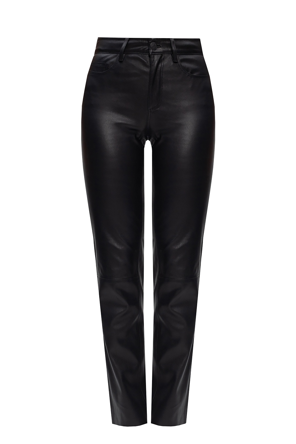 Samsøe Samsøe Leather baseball trousers