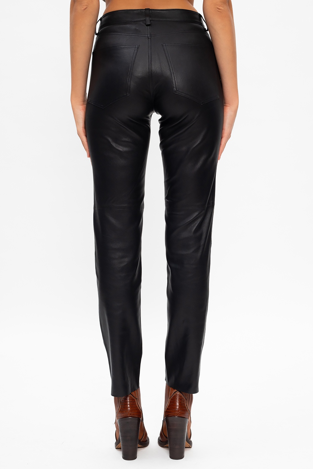 Samsøe Samsøe Leather baseball trousers