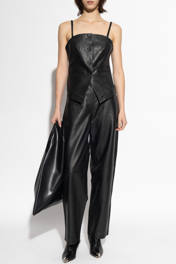 Samsøe Samsøe Pantalones de cuero "Saharpal"