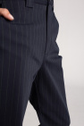 Ganni NAVY BLUE Ribbed trousers