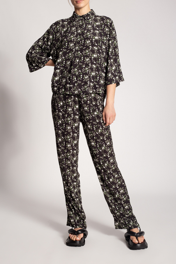 Ganni Trousers with floral print