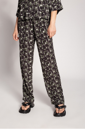 Ganni Trousers with floral print