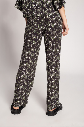 Ganni Trousers with floral print