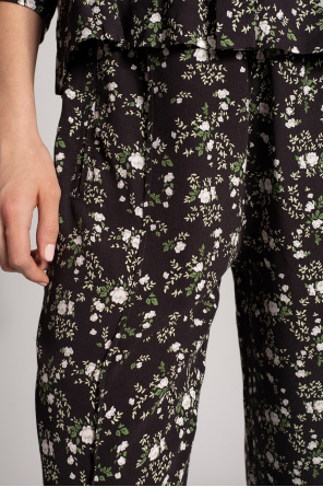 Ganni Trousers with floral print