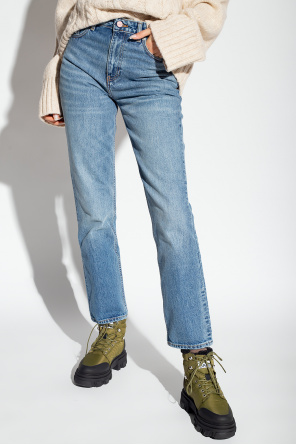 Ganni logo-print stretch jeans