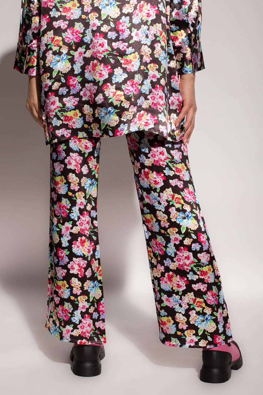 Ganni Trousers with floral motif