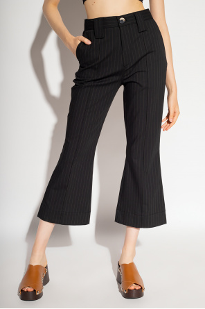 Ganni Ribbed silhouette trousers