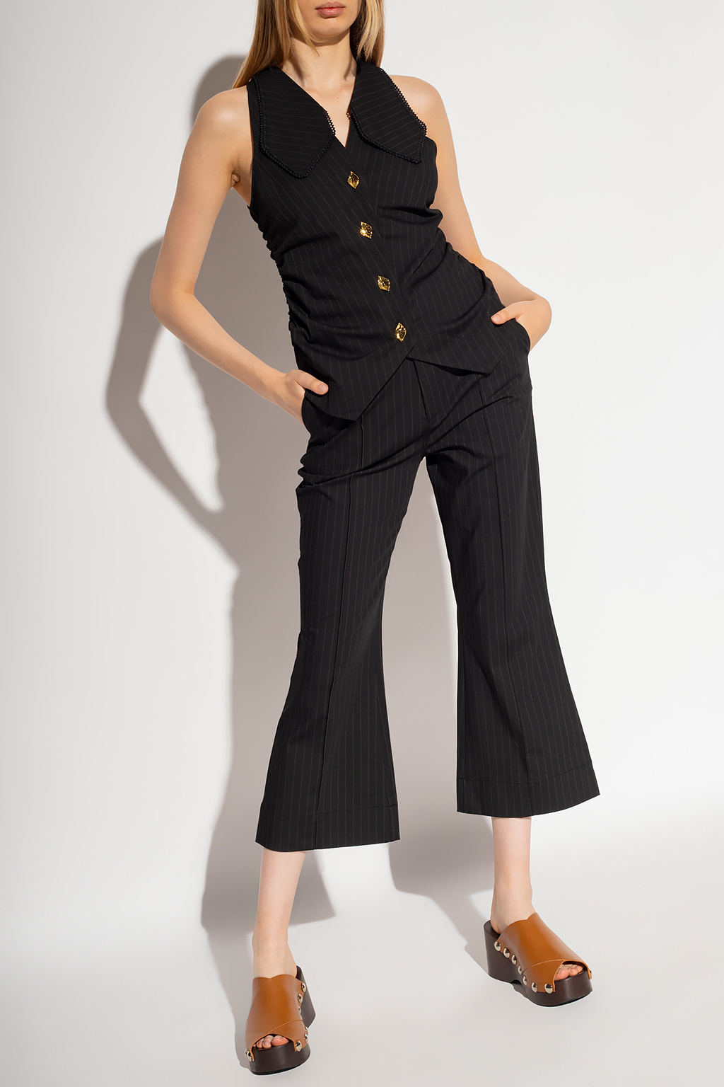 Ganni Ribbed trousers