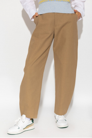 Ganni trousers draped from organic cotton