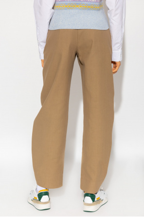 Ganni trousers draped from organic cotton