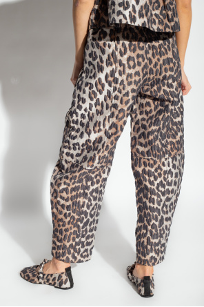 Ganni Trousers Essential with animal motif