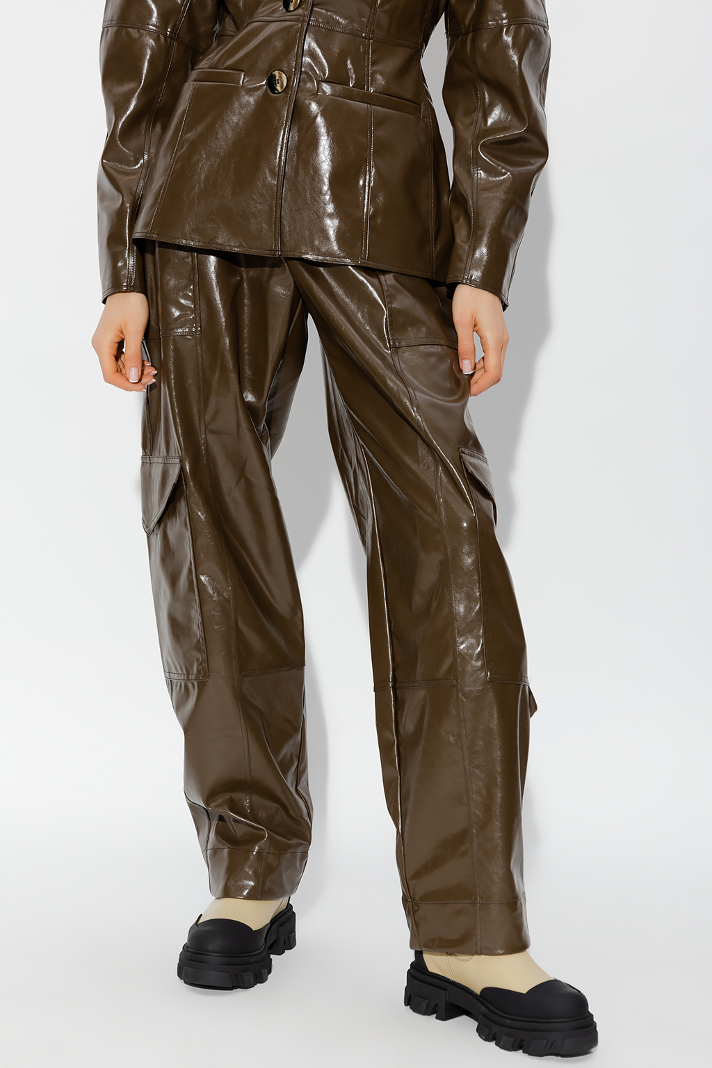 Ganni Faux leather trousers