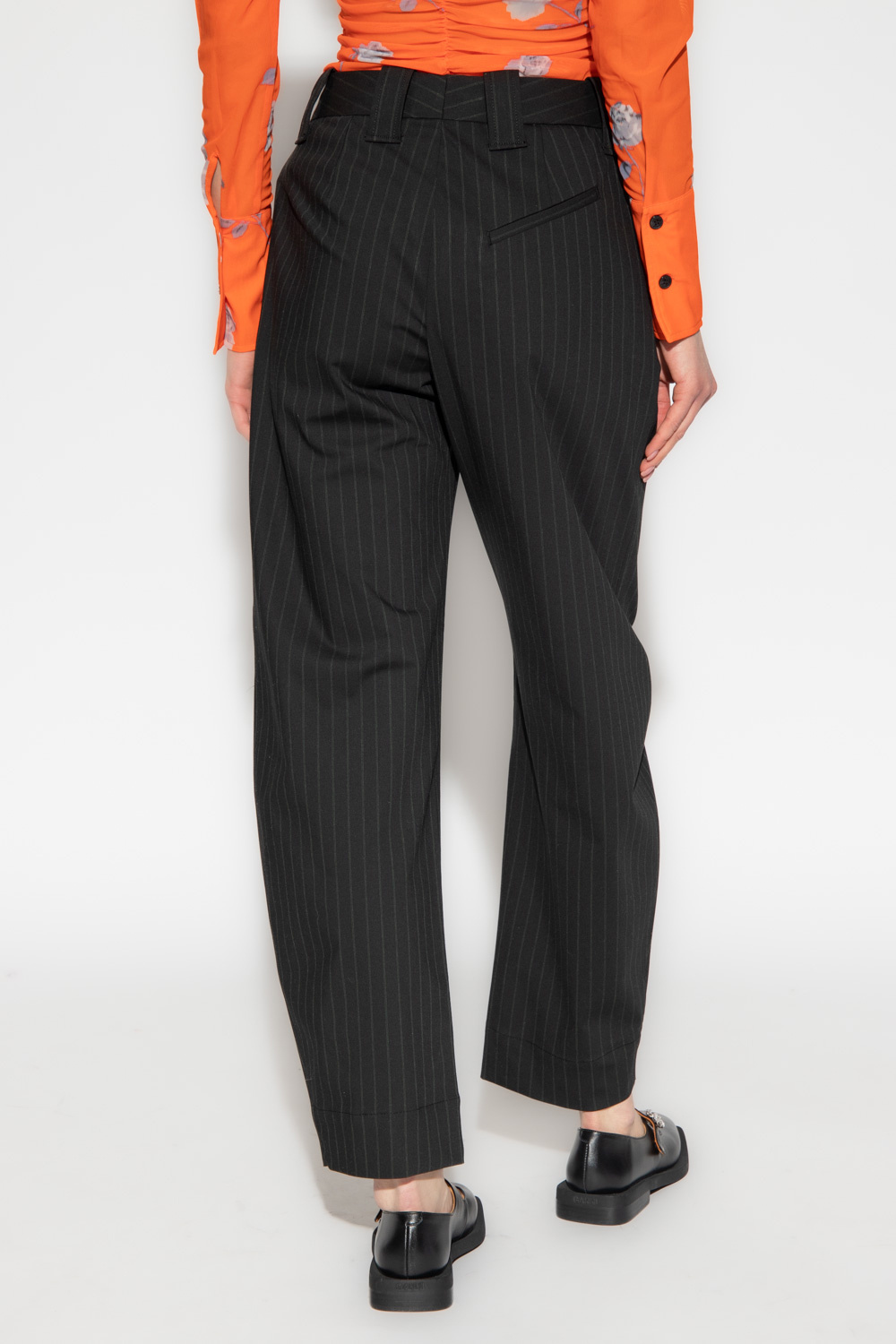 Ganni Pinstriped High trousers