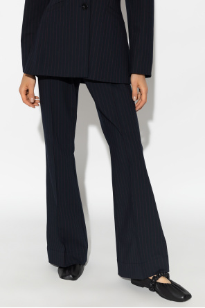 Ganni Pleat-front gathered-detail trousers